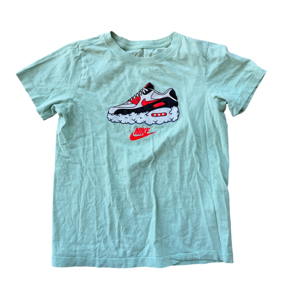 Nike Kids Air Max 90 Mint Green Graphic T-Shirt Short Sleeve Size Medium
